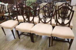 A set of six shield back dining chairs and a pair of dining chairs