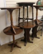 Six round topped pub tables