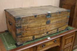 A brass bound camphorwood chest, W.93cm