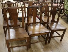 A set of six George III cottage dining chairs