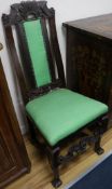 A pair of William and Mary style hall chairs