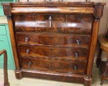 A large Victorian Scottish mahogany chest of drawers, W.127cm