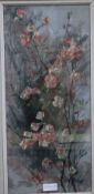 Dorothy Parsons, pastel, blossom, signed, 64 x 29.5cm