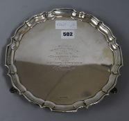A George V silver salver, Fenton Bros. Ltd, Sheffield 1910, 18.8 oz., 26.5cm
