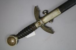 A WWII Luftwaffe officer's sword, blade marked SMF Solingen