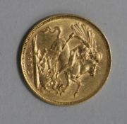 A Victoria gold sovereign, 1892, VF, London mint