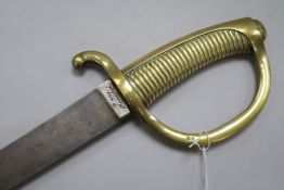 A French 1816 pattern Infantry sword, stamped H & R.B Remscheid