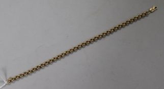 A 9ct gold belcher link chain bracelet, 17.5 gr length 20.5cm