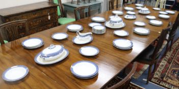 A Booths Majestic blue and white part dinner service