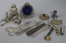 A group of mixed silver and plated items