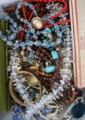 A group of mixed necklaces and costume jewellery