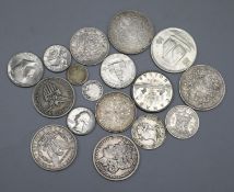 Silver dollars, including 1911 Trade, Fatman, Chinese Junk, 1907 Straits Settlement, 1880 and 1889