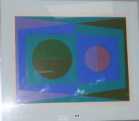 Bob Crossley (1912-2010), abstract screenprint, 65 x 27cm