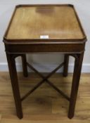 A pair of George III style mahogany tray topped tables, H.67cm