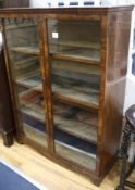 A walnut display cabinet, W.92cm