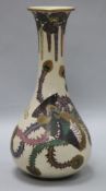 A Japanese Satsuma pottery baluster vase, signed Gyozan