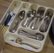 A feather edge plated cutlery set