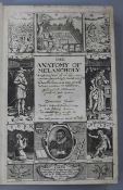 Burton, Robert - The Anatomy of Melancholy, 7th edition, folio, calf, with frontis (spotted),