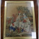 A Victorian woolwork panel, framed