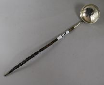 A William IV Scottish silver balleen handled punch ladle Edinburgh 1836