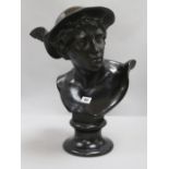 A 19th century large Wedgwood black basalt bust