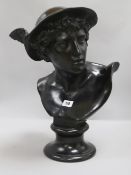 A 19th century large Wedgwood black basalt bust