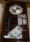 An Art Deco chiming wall clock