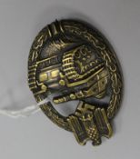 A bronze Panza tank badge