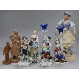 Eight assorted ceramic figures