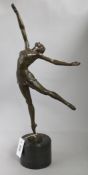 An Art Deco style bronze figure of a ballerina