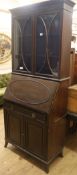 An Edwardian mahogany bureau bookcase H.185cm