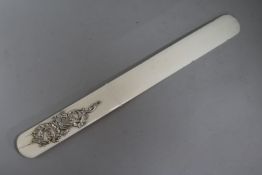 A Victorian silver mounted ivory paper knife 39cm.