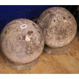 A pair of stone ball finials, approx. H.28cm