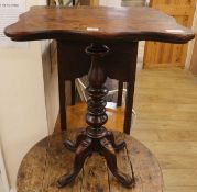 An oak pedestal side table, H.71cm