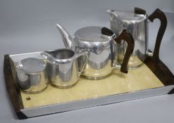 A Pinder Bros 1950's teaset and tray