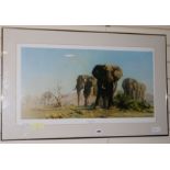 David Shepherd, print, 'The Ivory is Theirs', signed, 40 x 79cm