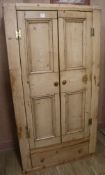 A pine wardrobe, H.176cm