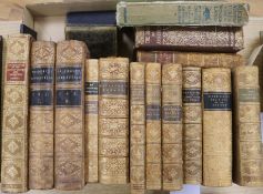 A group of leather bound books