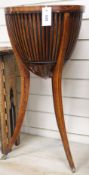 An Edwardian inlaid satinwood jardiniere stand, H.70cm