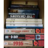 A collection of military history books (3 boxes)