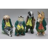 David Sharp for Rye pottery. Four character figures from Wind in the Willows