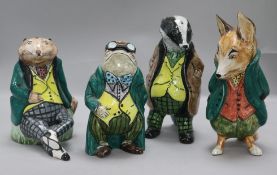 David Sharp for Rye pottery. Four character figures from Wind in the Willows