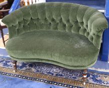 A Victorian buttonback settee, W.120cm