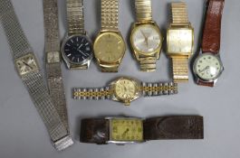 A gentleman's Junghans wrist watch and 8 other watches