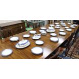 A Booths Majestic blue and white part dinner service