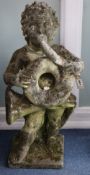 A reconstituted stone garden figure of a cherub, H.80cm
