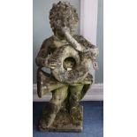 A reconstituted stone garden figure of a cherub, H.80cm