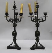 A pair of late 19th century French candelabra