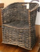 A child's wicker chair