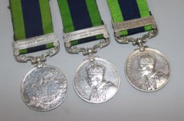 Three Indian general service medals, Mahsud North West Frontier 1935 and North West Frontier 1930-